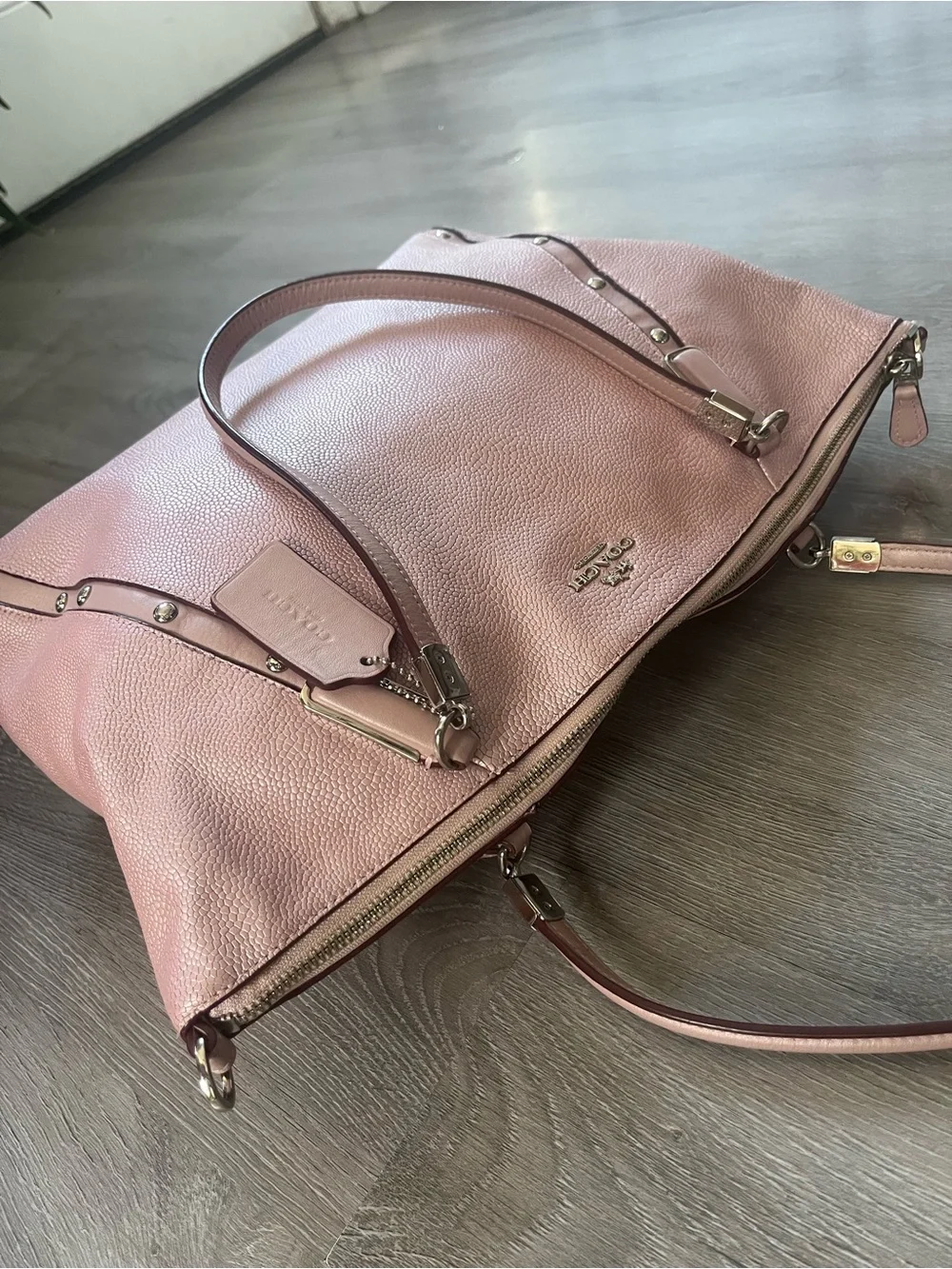Coach Metallic Rose Pink Leather Tote